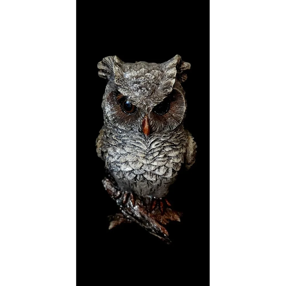 Long Earred Snow Owls Perched On Branches Glittery Christmas Home Decor Set Of 2